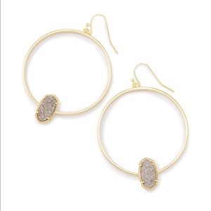 Kendra Scott Elora Gold Hoop earrings blush druzy